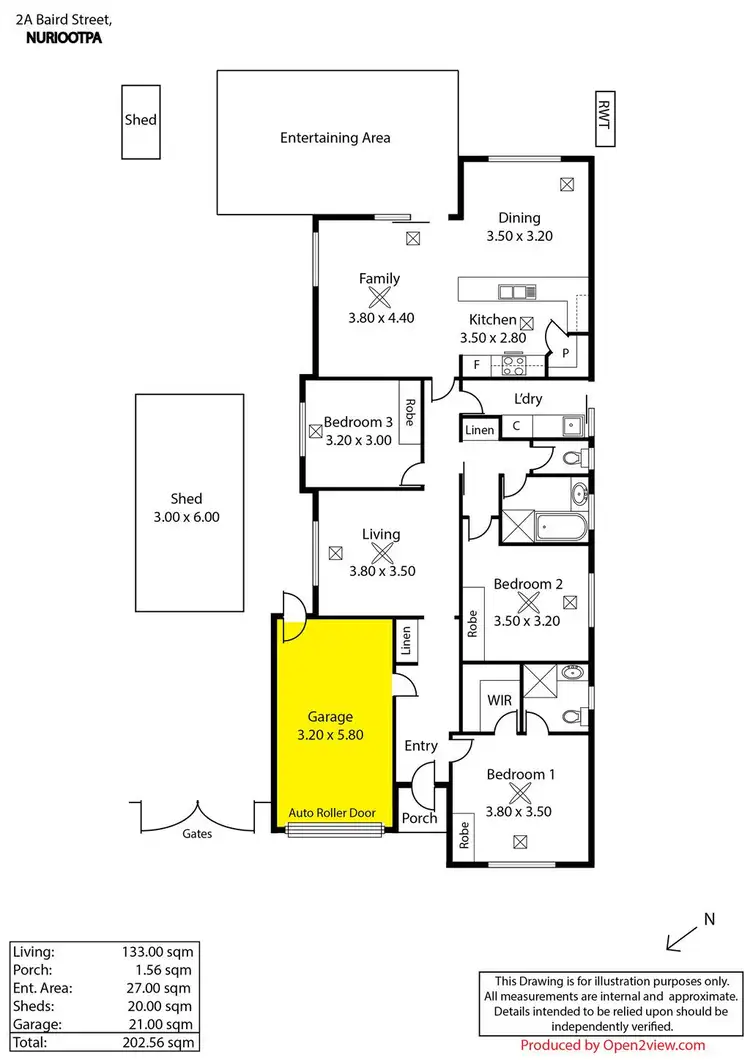 Floorplan of Homely house listing, 2A Baird Street, Nuriootpa SA 5355