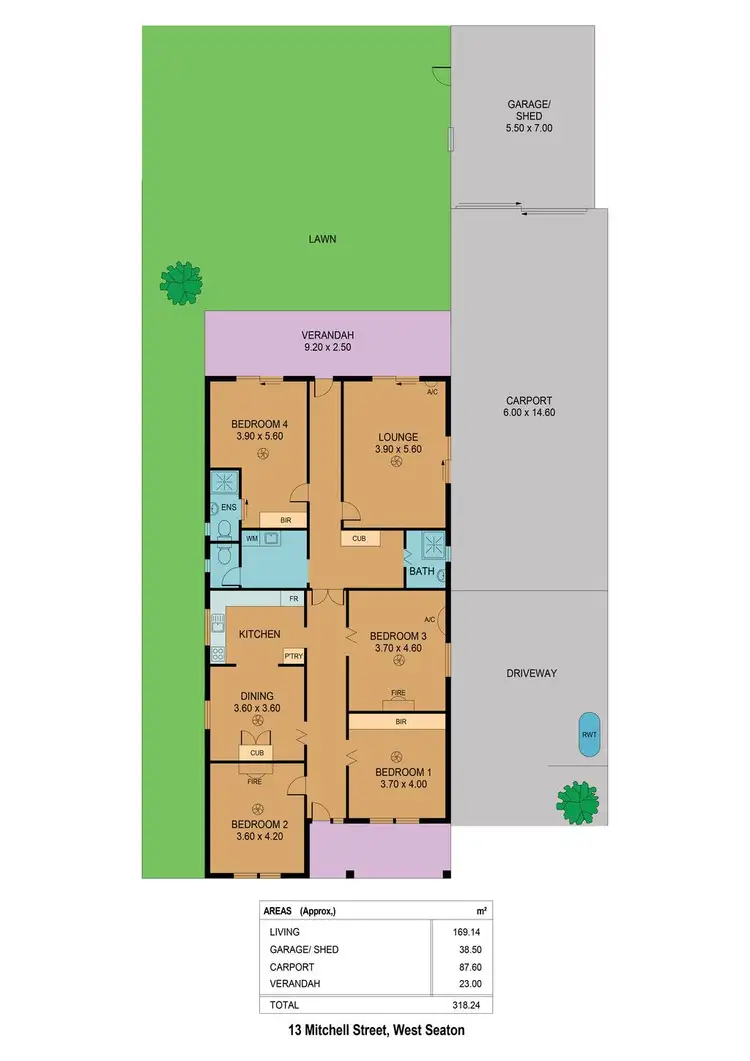 Floorplan of Homely house listing, 13 Mitchell Street West, Seaton SA 5023