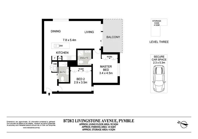 Floorplan of Homely apartment listing, B728/2 Livingstone Avenue, Pymble NSW 2073