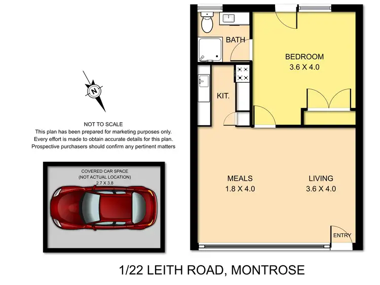 Floorplan of Homely unit listing, 1/22 Leith Road, Montrose VIC 3765