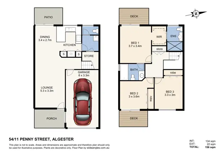 Floorplan of Homely townhouse listing, 54/11 Penny Street, Algester QLD 4115