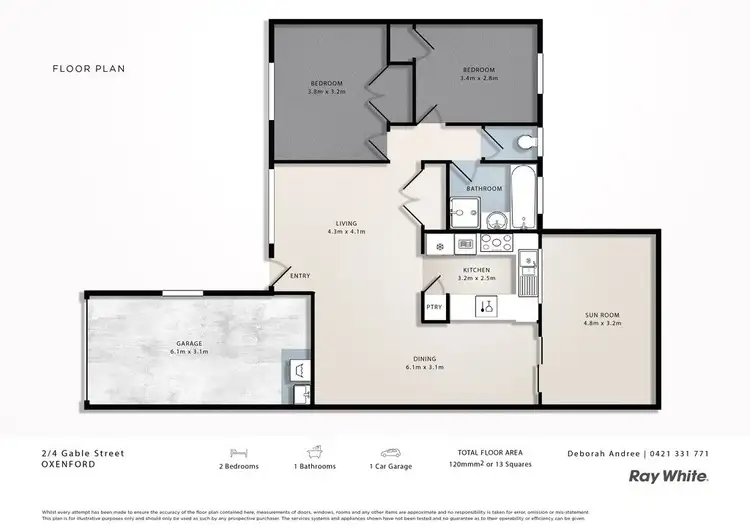 Floorplan of Homely semi-detached listing, 2/4 Gable Street, Oxenford QLD 4210