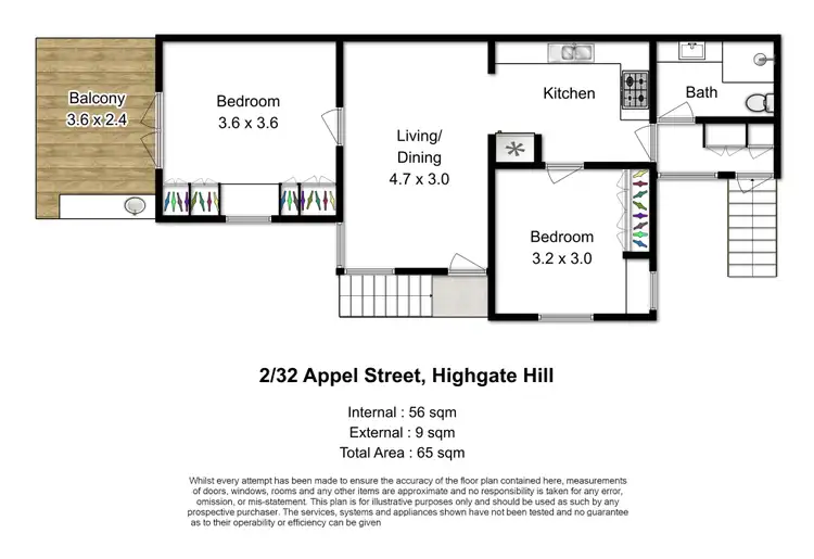 Floorplan of Homely apartment listing, 2/32 Appel Street, Highgate Hill QLD 4101