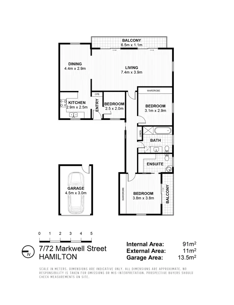 Floorplan of Homely apartment listing, 7/72 Markwell Street, Hamilton QLD 4007