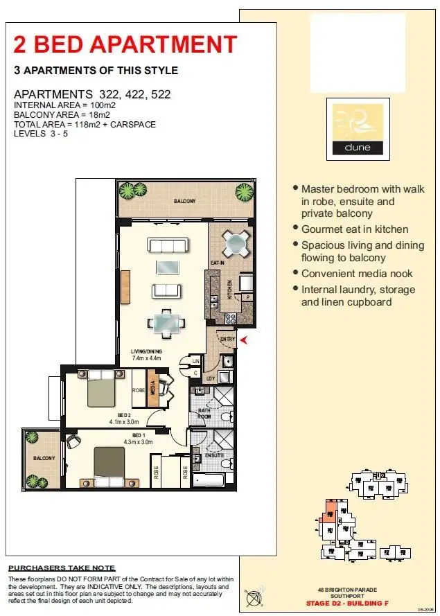 Floorplan of Homely apartment listing, 522/1 Aqua Street, Southport QLD 4215