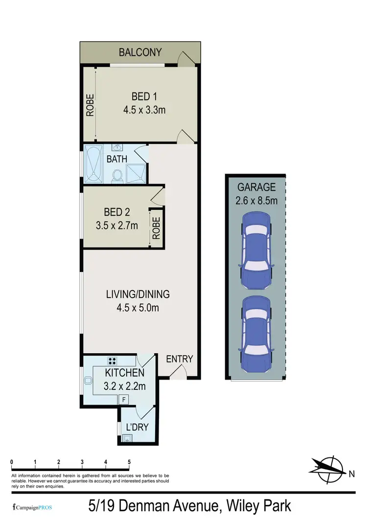 Floorplan of Homely unit listing, 5/19 Denman Avenue, Wiley Park NSW 2195