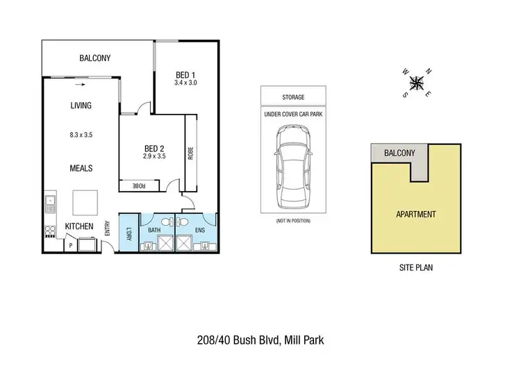 Floorplan of Homely apartment listing, 208/40 Bush Boulevard, Mill Park VIC 3082