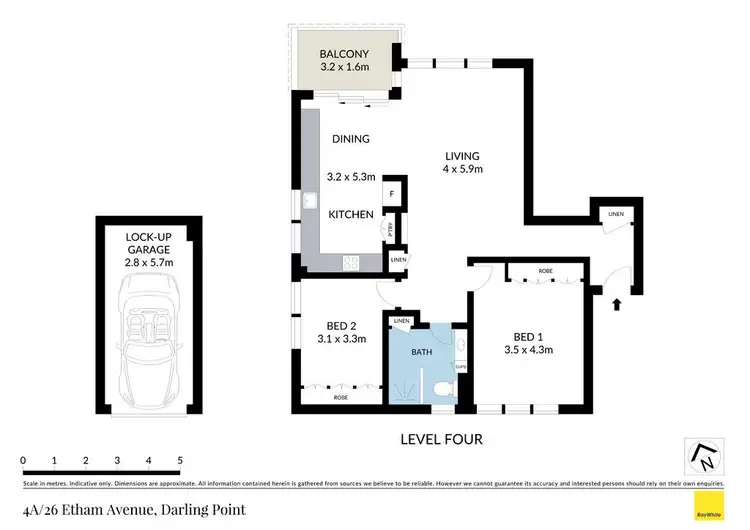 Floorplan of Homely apartment listing, 4A/26 Etham Avenue, Darling Point NSW 2027