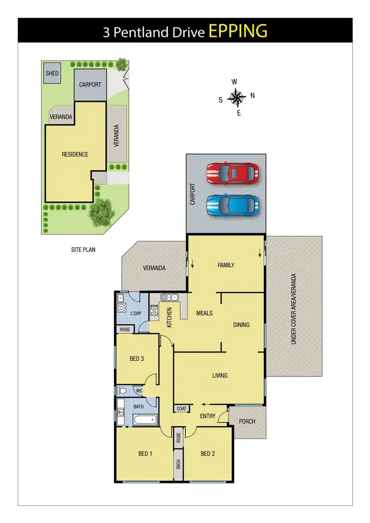 Floorplan of Homely house listing, 3 Pentland Drive, Epping VIC 3076