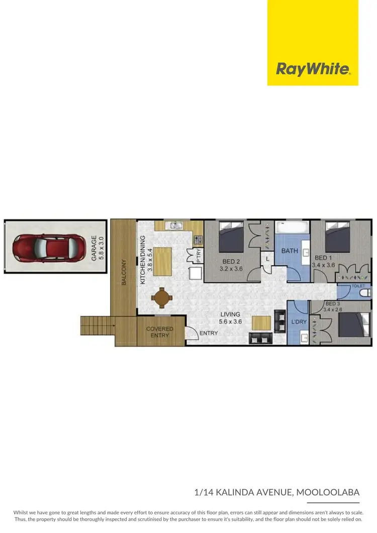 Floorplan of Homely unit listing, 1/14 Kalinda Avenue, Mooloolaba QLD 4557