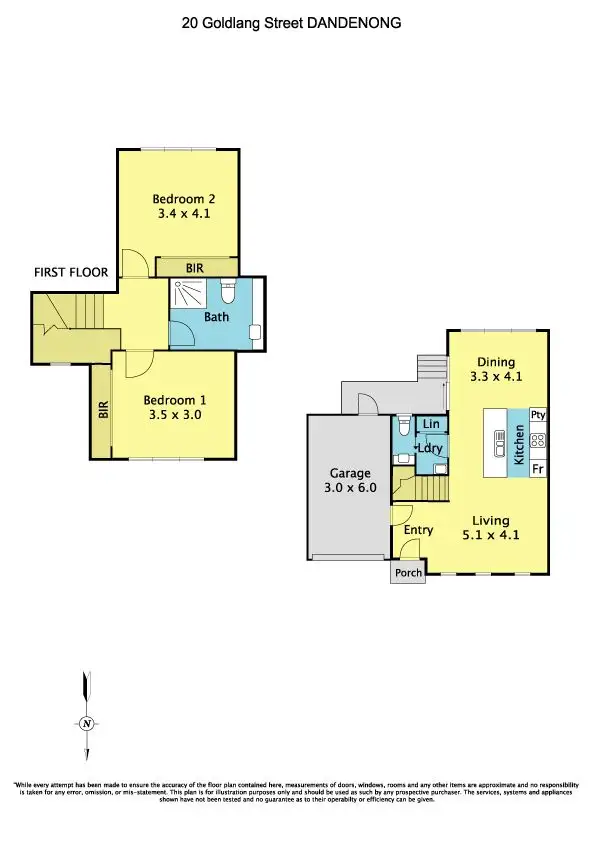 Floorplan of Homely townhouse listing, 20 Goldlang Street, Dandenong VIC 3175