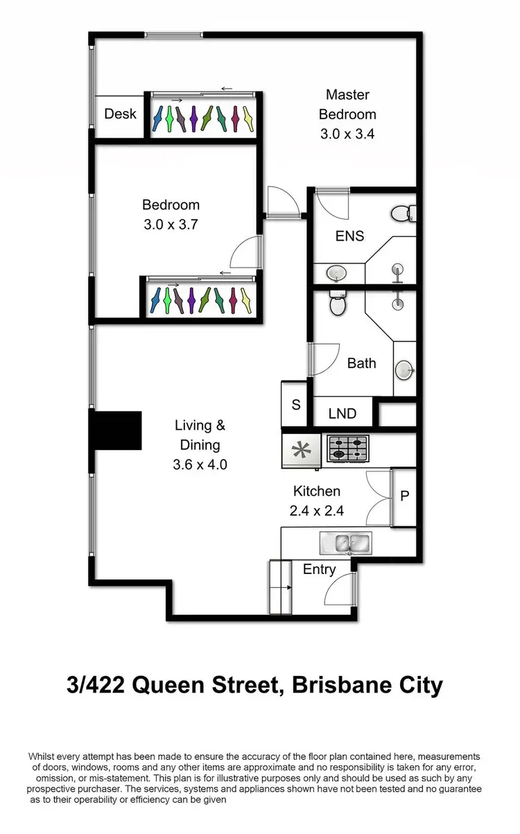 Floorplan of Homely apartment listing, 3/422 Queen Street, Brisbane City QLD 4000