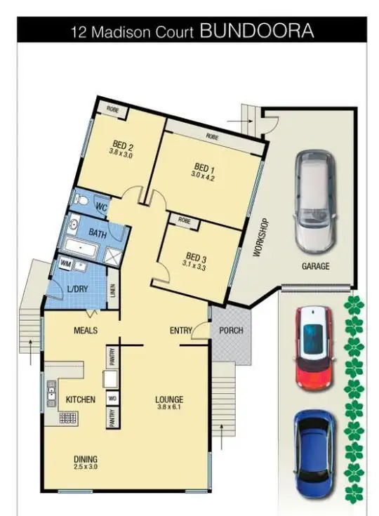 Floorplan of Homely house listing, 12 Madison Court, Bundoora VIC 3083