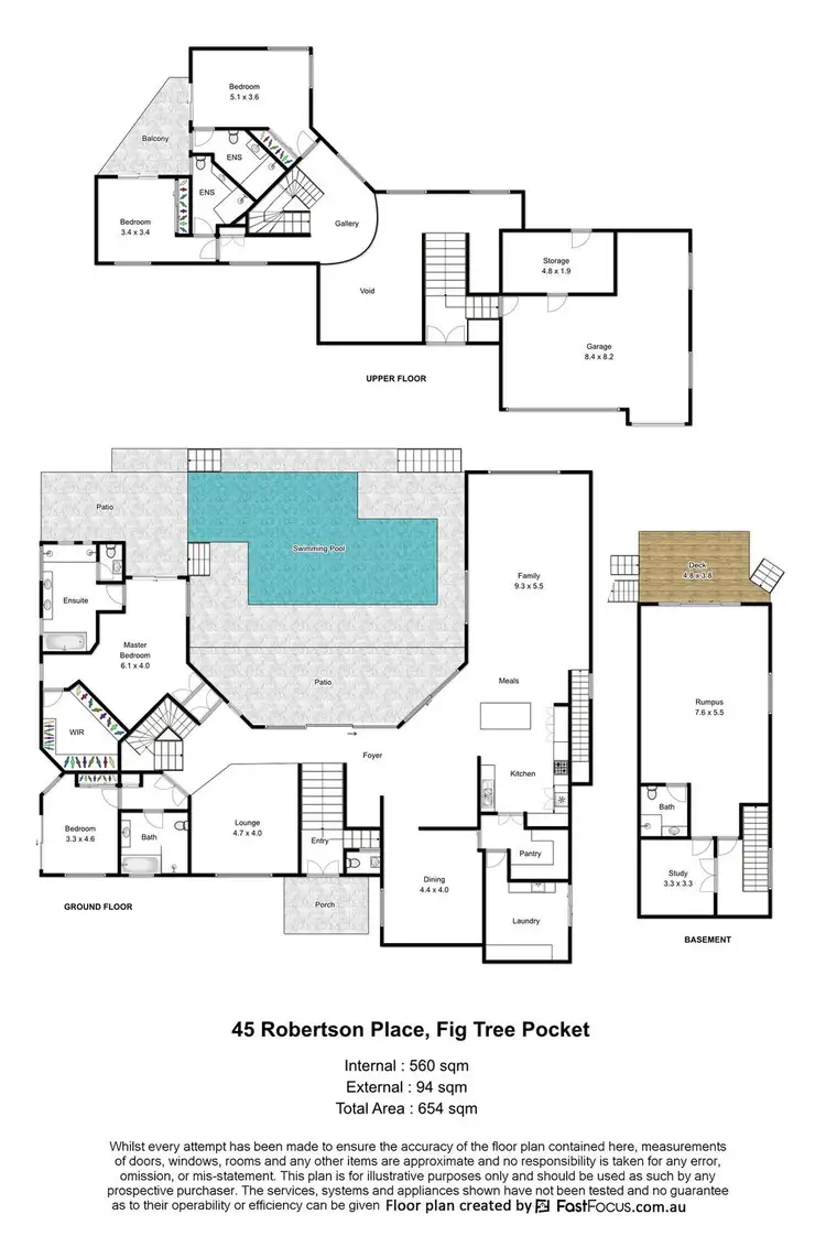 Floorplan of Homely house listing, 45 Robertson Place, Fig Tree Pocket QLD 4069