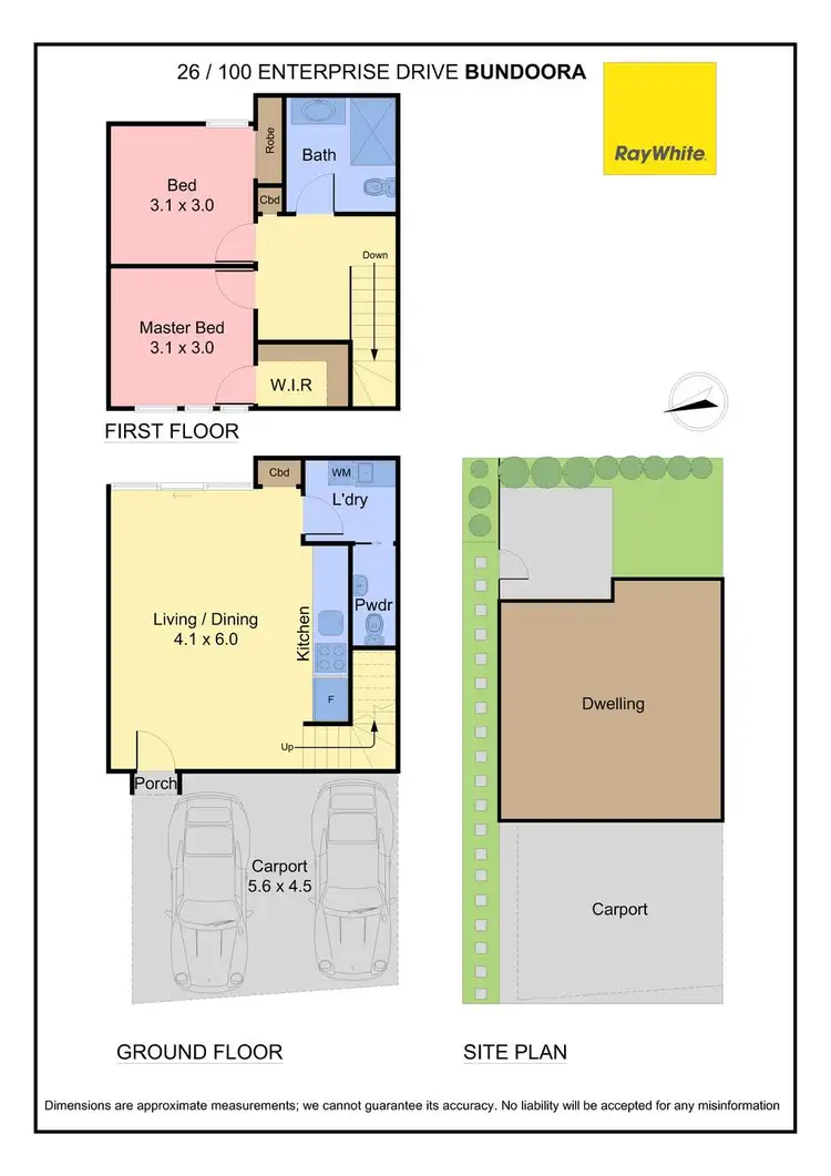 Floorplan of Homely townhouse listing, 26/100 Enterprise Drive, Bundoora VIC 3083