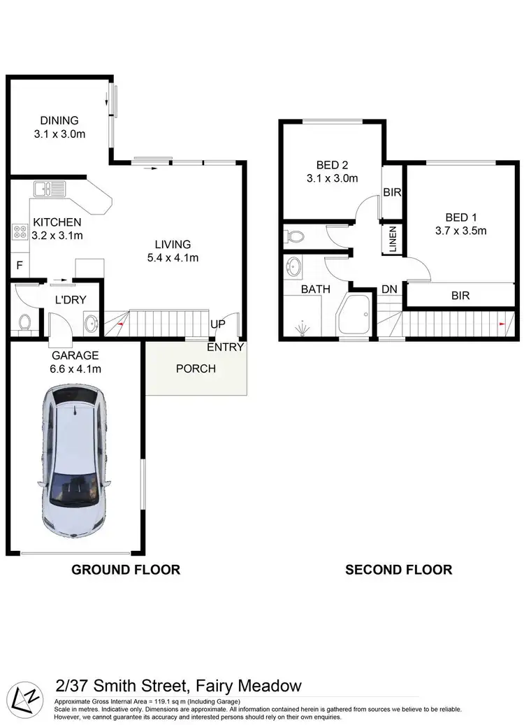 Floorplan of Homely townhouse listing, 2/37 Smith Street, Fairy Meadow NSW 2519