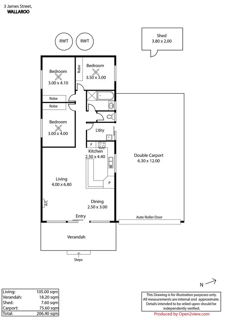Floorplan of Homely house listing, 3 James Street, Wallaroo SA 5556