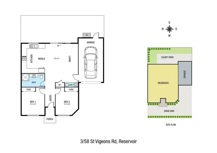 Floorplan of Homely unit listing, 3/58 St Vigeons Road, Reservoir VIC 3073