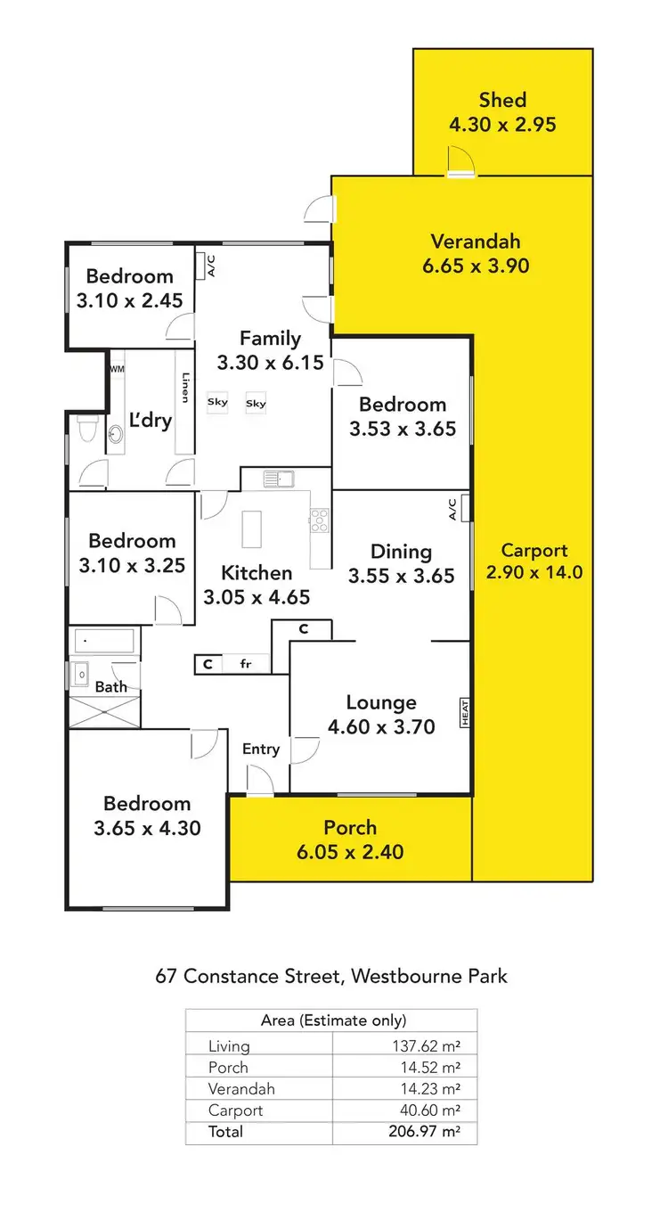 Floorplan of Homely house listing, 67 Constance Street, Westbourne Park SA 5041