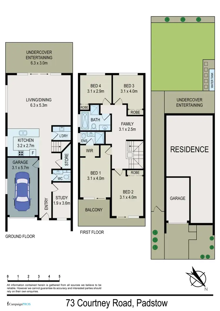 Floorplan of Homely semi-detached listing, 73 Courtney Road, Padstow NSW 2211