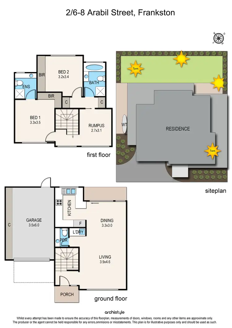 Floorplan of Homely unit listing, 2&3/6A Arabil Street, Frankston VIC 3199