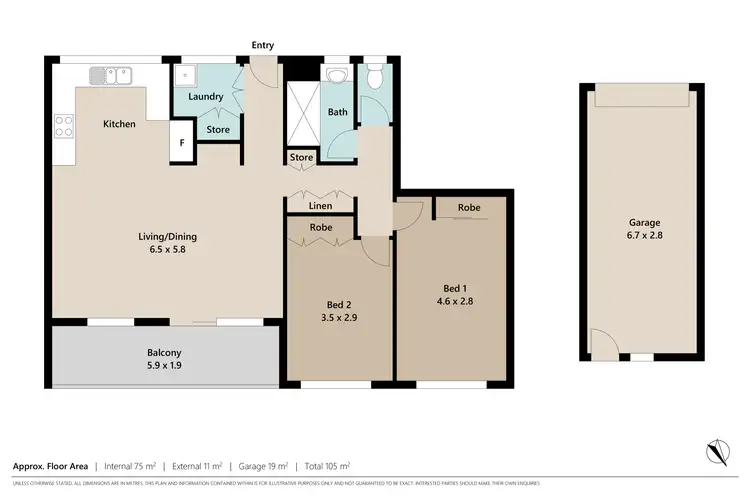 Floorplan of Homely apartment listing, 3/15 Bellevue Terrace, St Lucia QLD 4067