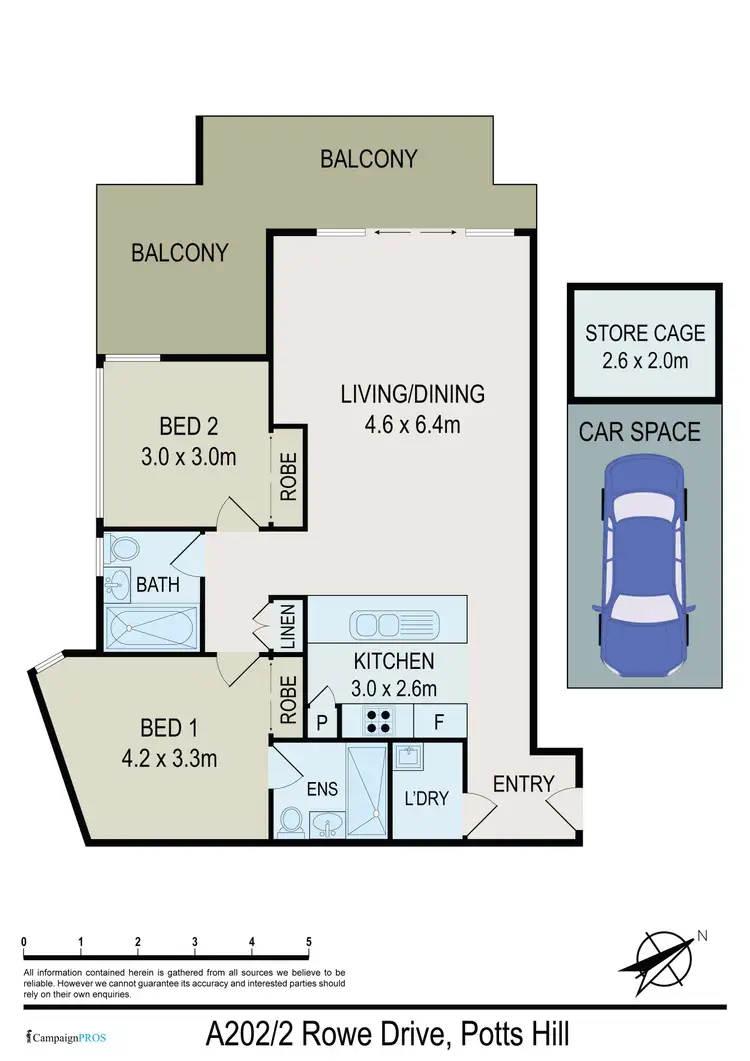 Floorplan of Homely unit listing, A202/2 Rowe Drive, Potts Hill NSW 2143