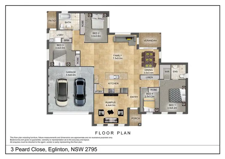 Floorplan of Homely house listing, 3 Peard Close, Eglinton NSW 2795