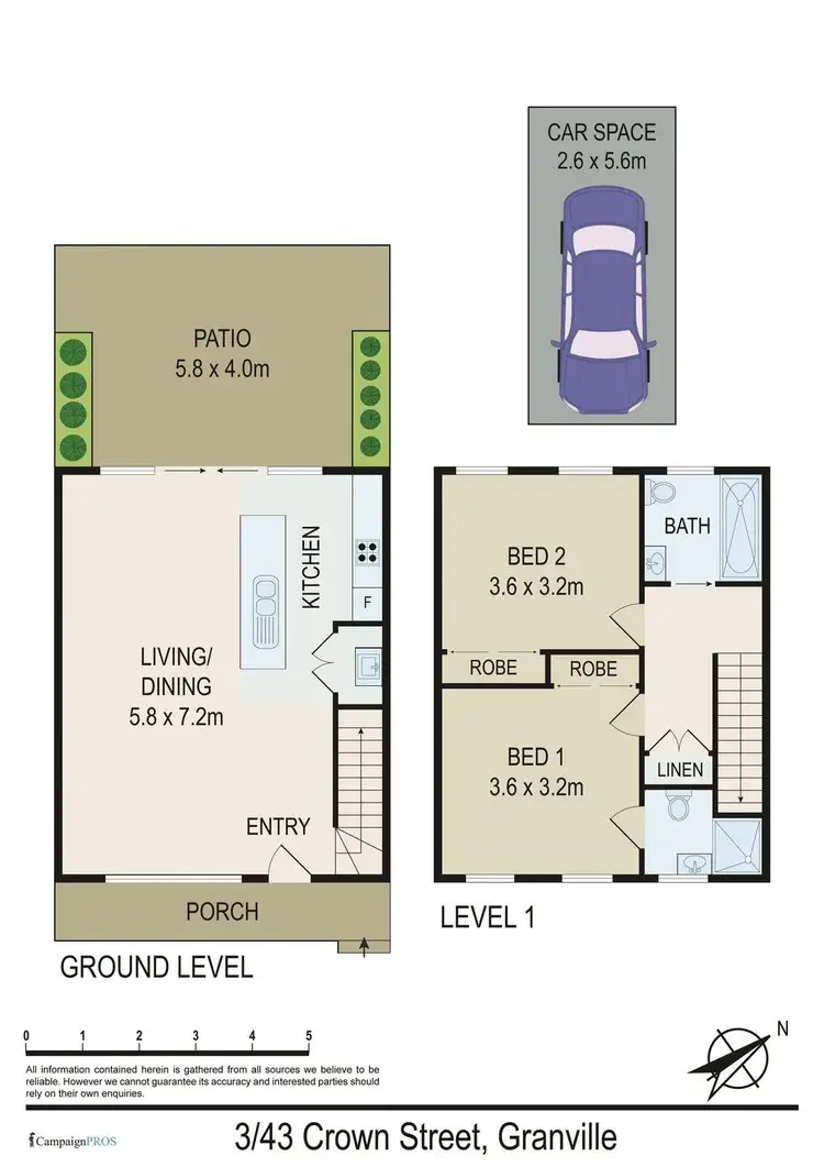 Floorplan of Homely townhouse listing, 3/43 Crown Street, Granville NSW 2142