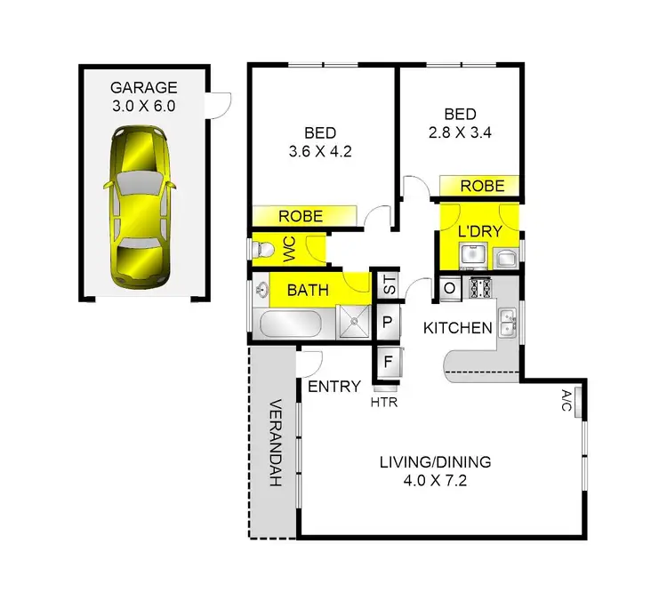 Floorplan of Homely unit listing, 4/6-8 Corangamite Drive, Corio VIC 3214
