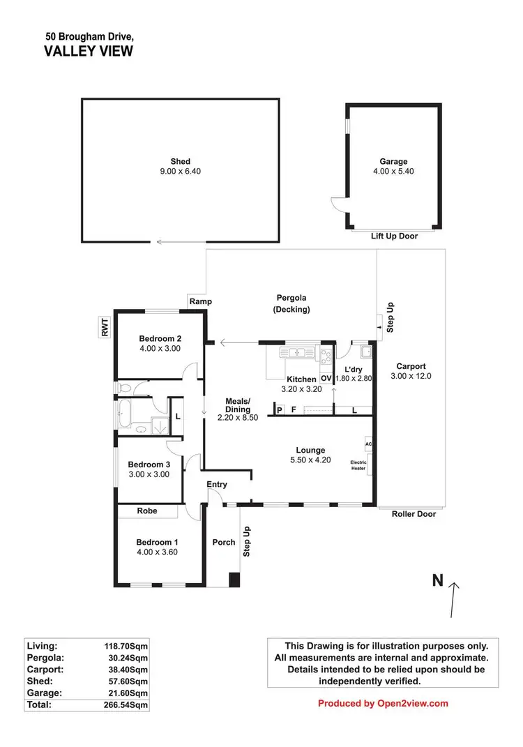 Floorplan of Homely house listing, 50 Brougham Drive, Valley View SA 5093
