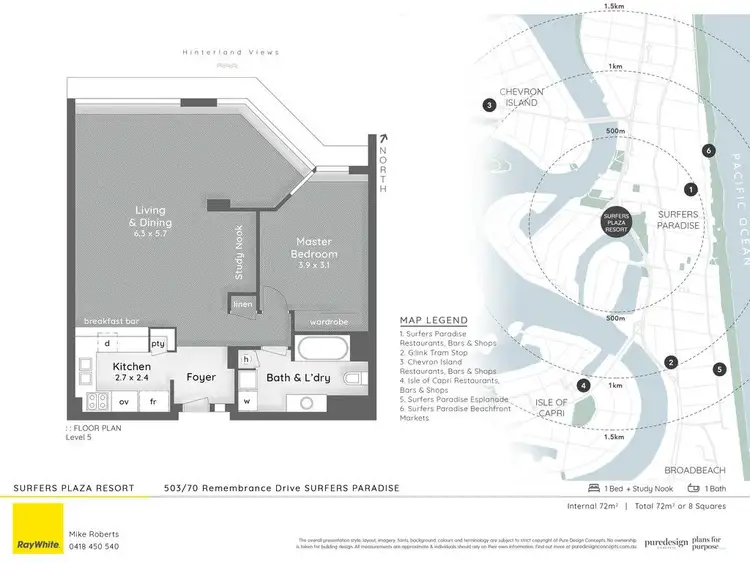 Floorplan of Homely apartment listing, 503/70 Remembrance Drive, Surfers Paradise QLD 4217