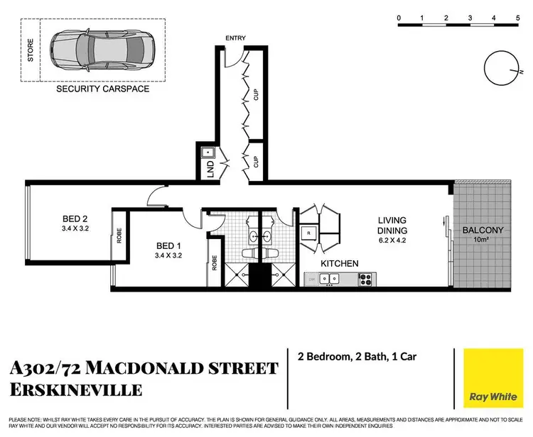 Floorplan of Homely apartment listing, A302/72 Macdonald Street, Erskineville NSW 2043