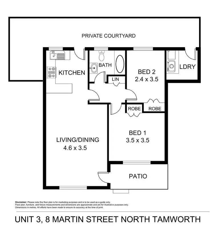Floorplan of Homely unit listing, 3/8 Martin Street, Tamworth NSW 2340