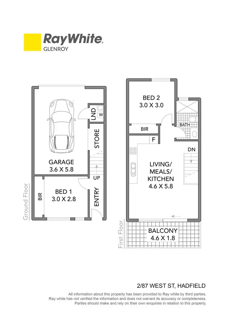Floorplan of Homely townhouse listing, 2/87 West Street, Hadfield VIC 3046