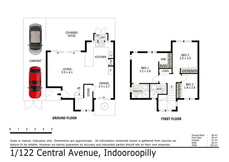 Floorplan of Homely townhouse listing, 1/122 Central Avenue, Indooroopilly QLD 4068