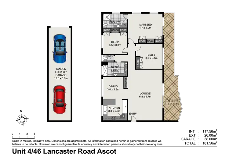 Floorplan of Homely apartment listing, 4/46 Upper Lancaster Road, Ascot QLD 4007