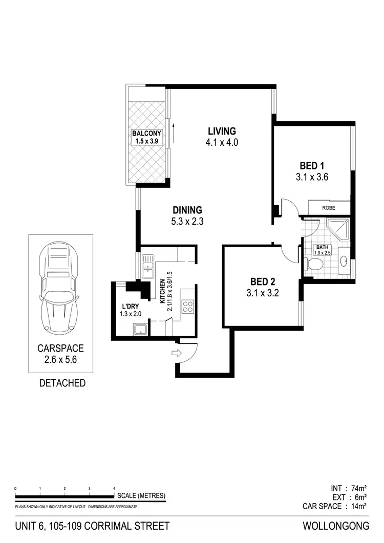 Floorplan of Homely unit listing, 6/105-109 Corrimal Street, Wollongong NSW 2500