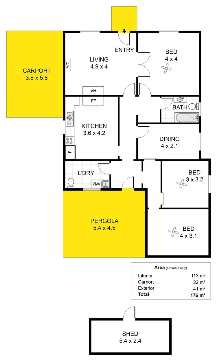 Floorplan of Homely house listing, 4 Cashel Street, St Marys SA 5042