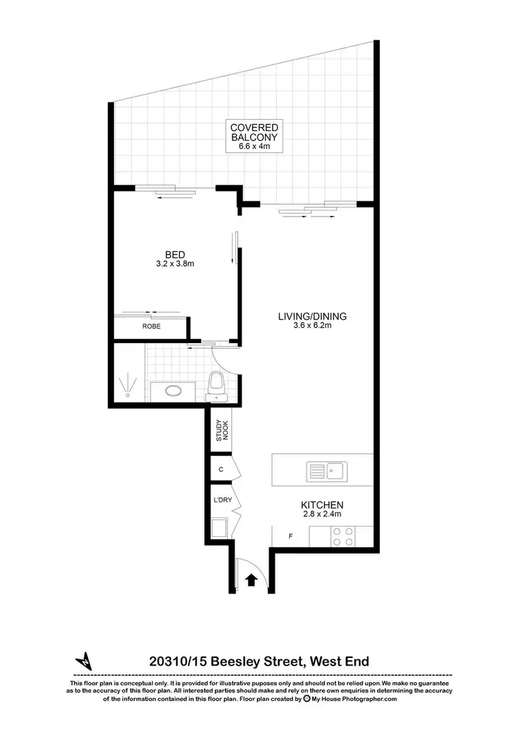 Floorplan of Homely apartment listing, 20310/15 Beesley Street, West End QLD 4101