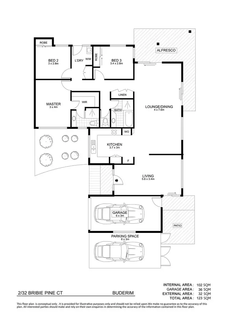 Floorplan of Homely semi-detached listing, 2/32 Bribie Pine Court, Buderim QLD 4556