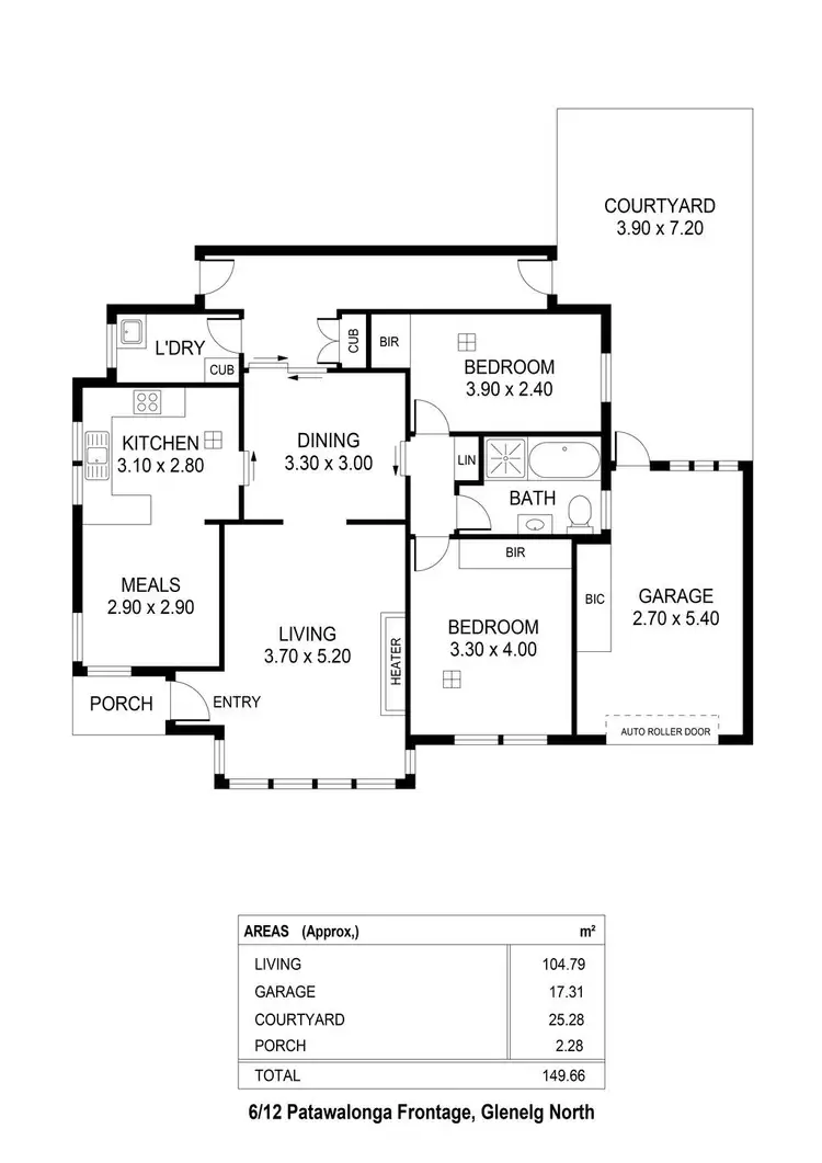 Floorplan of Homely unit listing, 6/12 Patawalonga Frontage, Glenelg North SA 5045
