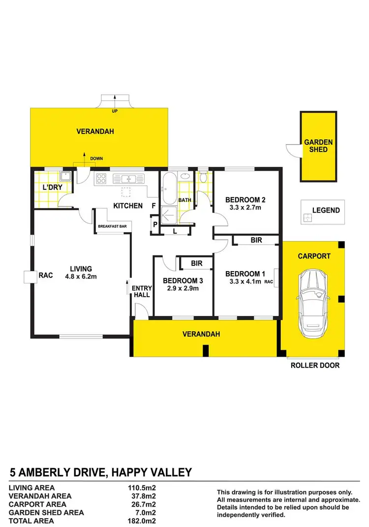 Floorplan of Homely house listing, 5 Amberly Drive, Happy Valley SA 5159