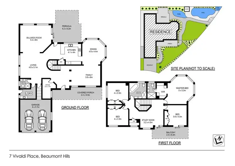 Floorplan of Homely house listing, 7 Vivaldi Place, Beaumont Hills NSW 2155
