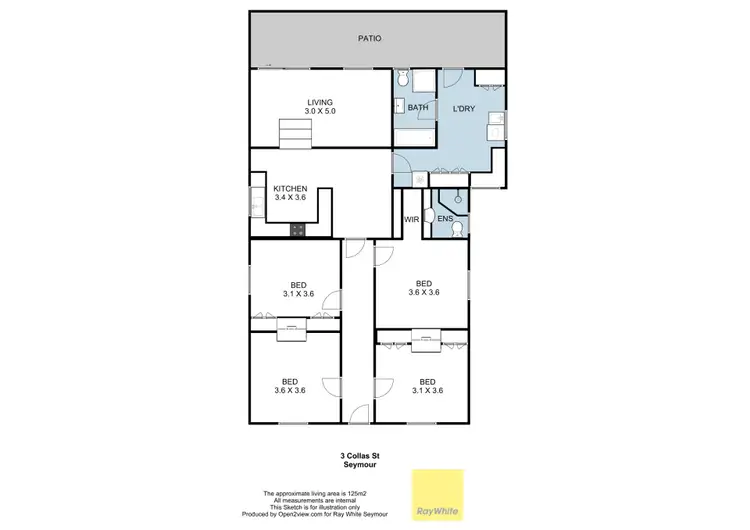 Floorplan of Homely house listing, 3 Collas Street, Seymour VIC 3660