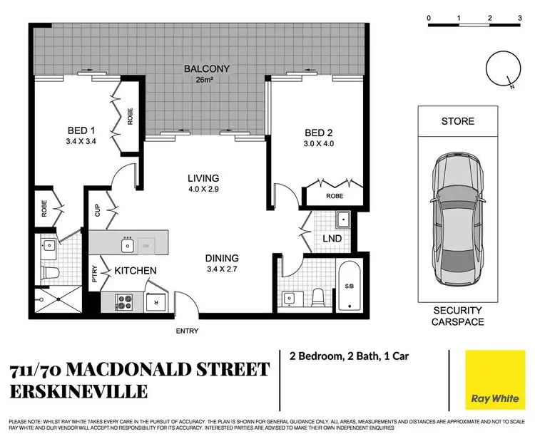 Floorplan of Homely apartment listing, 711/70 Macdonald Street, Erskineville NSW 2043