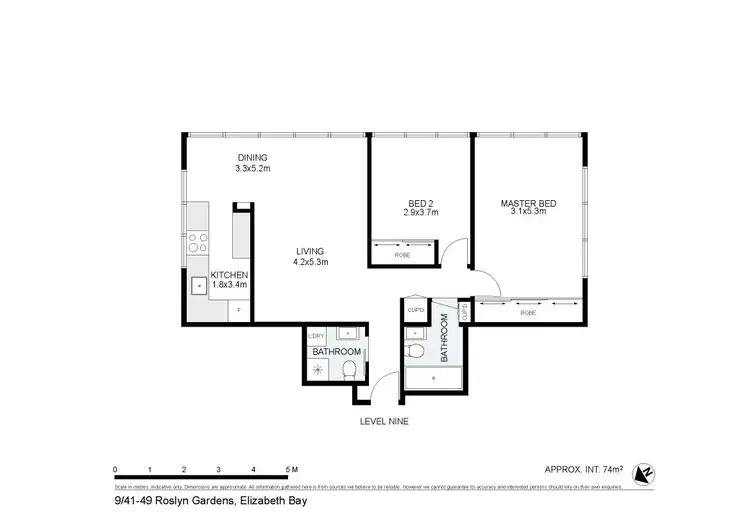 Floorplan of Homely apartment listing, 9/41-49 Roslyn Gardens, Elizabeth Bay NSW 2011