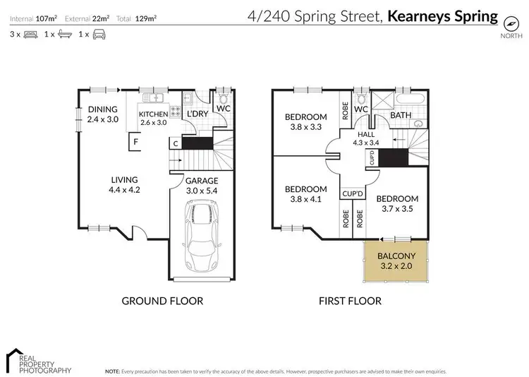 Floorplan of Homely townhouse listing, Unit 4/240 Spring Street, Kearneys Spring QLD 4350