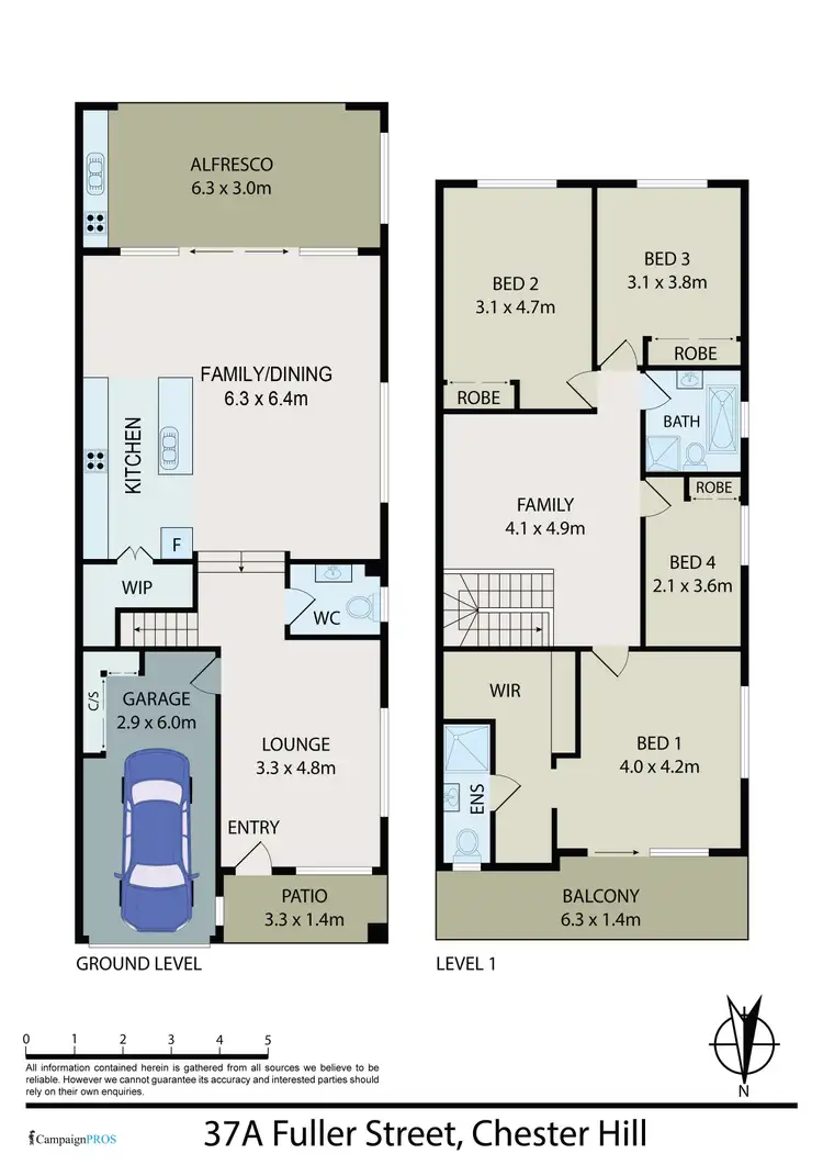 Floorplan of Homely semi-detached listing, 37A Fuller Street, Chester Hill NSW 2162