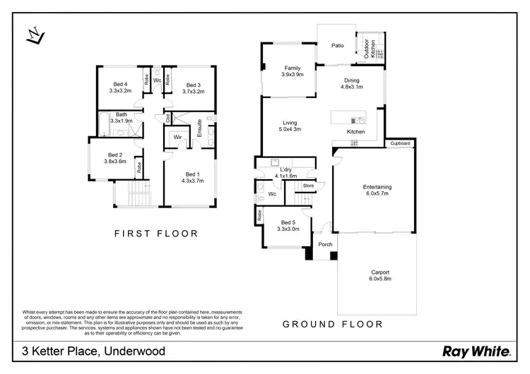 Floorplan of Homely house listing, 3 Ketter Place, Underwood QLD 4119